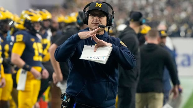 Michigan head coach Jim Harbaugh, Fiesta Bowl, Michigan Wolverines